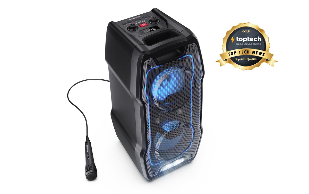 Sharp PS931 – Party-Lautsprecher – 180 W, LED, IPX4, 13 h – Schwarz