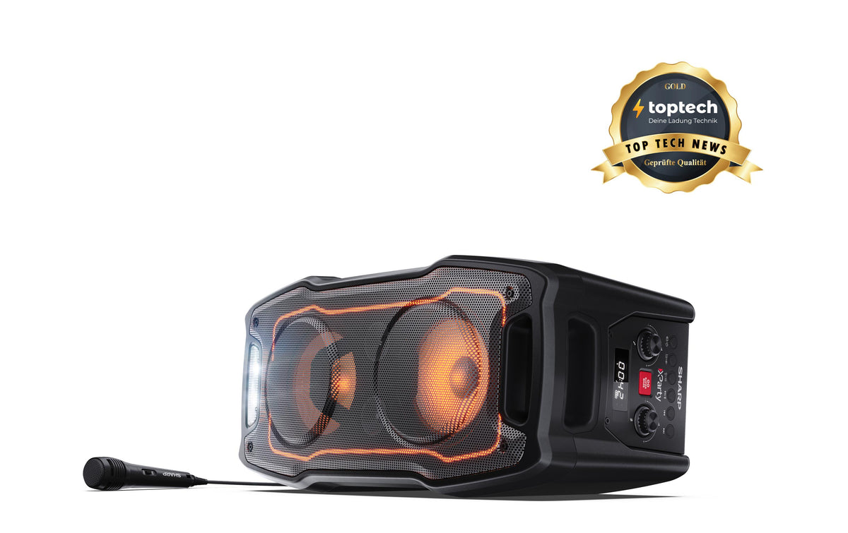 Sharp PS931 – Party-Lautsprecher – 180 W, LED, IPX4, 13 h – Schwarz