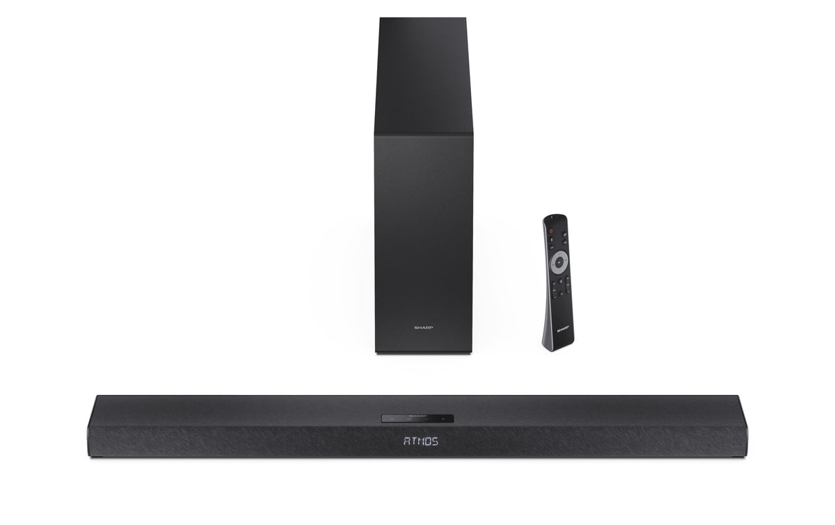Sharp HT-SBW320 – Soundbar – 2.1, Dolby Atmos/DTS Virtual:X, mit kabellosem Subwoofer, 360 W – Schwarz