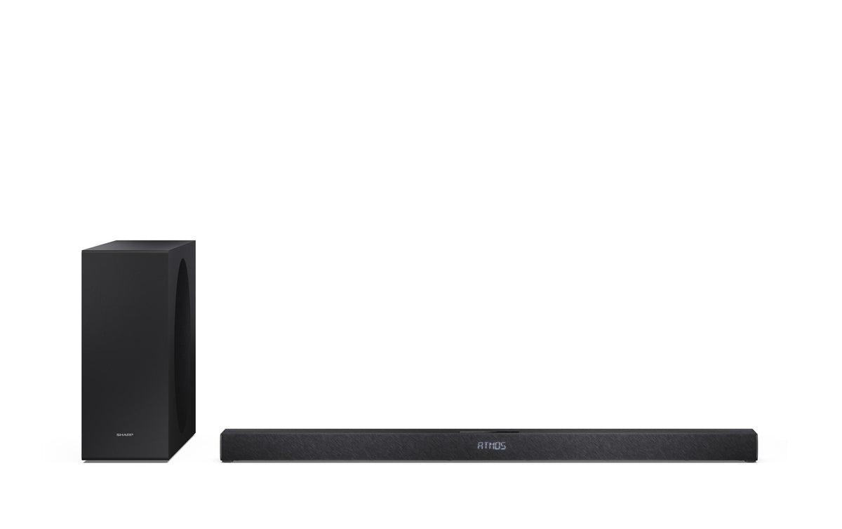 Sharp HT-SBW320 – Soundbar – 2.1, Dolby Atmos/DTS Virtual:X, mit kabellosem Subwoofer, 360 W – Schwarz