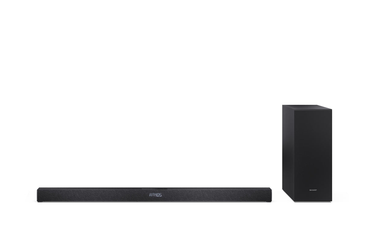 Sharp HT-SBW320 – Soundbar – 2.1, Dolby Atmos/DTS Virtual:X, mit kabellosem Subwoofer, 360 W – Schwarz