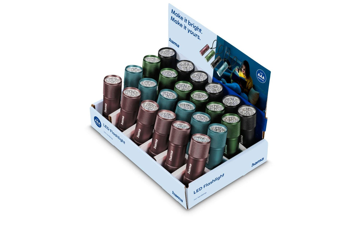 Hama Taschenlampe FL25 – 25 lm, 3× AAA, 2 h Laufzeit – Blau