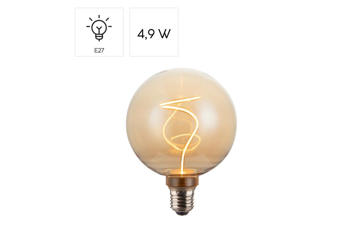 Hama LED-Leuchtmittel E27 Globe G125 – Extra Warmweiss 1800 K, 200 lm, 4,9 W – 1 Stk.