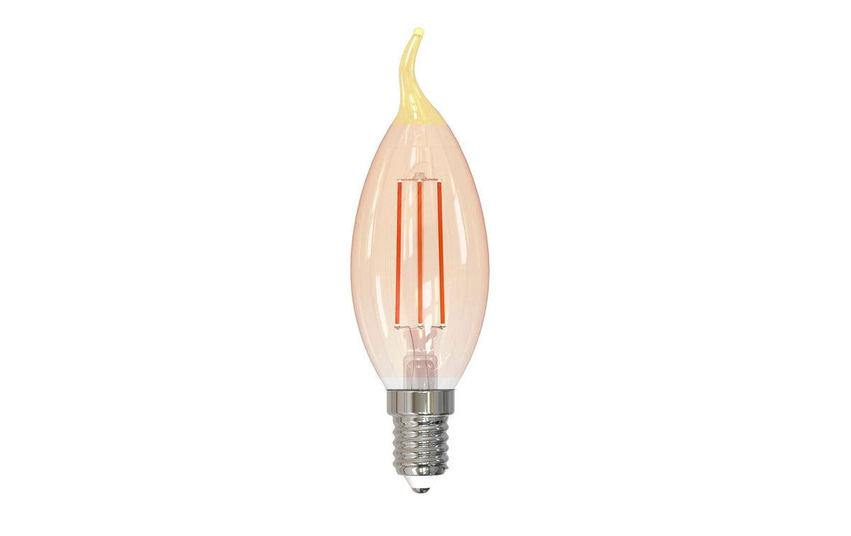 Hama LED-Leuchtmittel E14 Kerze C35 – Warmweiss 2700 K, 400 lm, 2,5 W – Bernstein, Glas – 1 Stk.