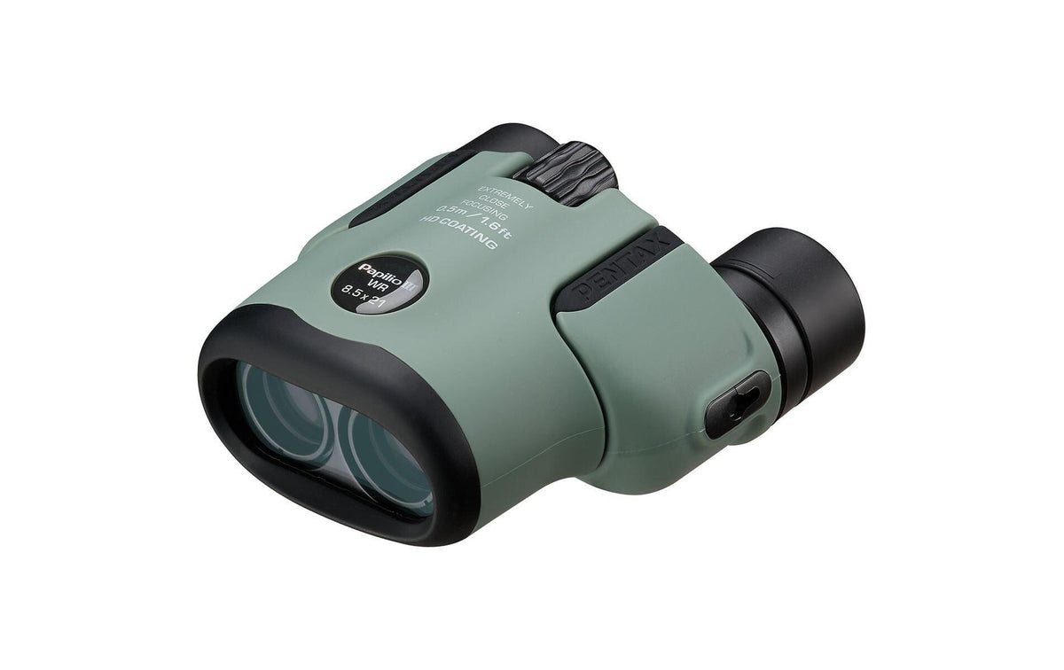Pentax Fernglas – grün – 116 × 110 mm – Dicke 55 mm – Papilio III 8,5×21 WR