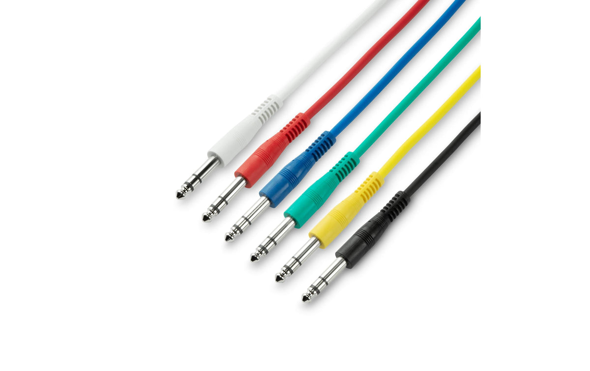 Adam Hall 6,3 mm Klinkenkabel – Stecker zu Stecker – 0,3 m, 3-pol, Mehrfarbig