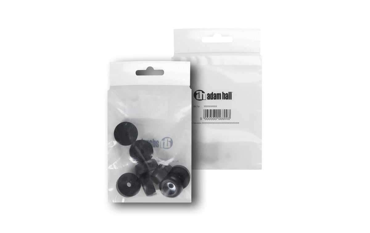 Adam Hall 4900 M8 AH – Gummifuss – Durchmesser 25 mm, Höhe 11 mm, PVC mit Stahleinlage – Schwarz – 8er-Set