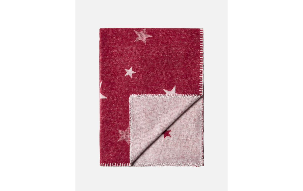 Eskimo Etoile Wohndecke – Baumwolle/Polyacryl, Rot – 140 × 200 cm
