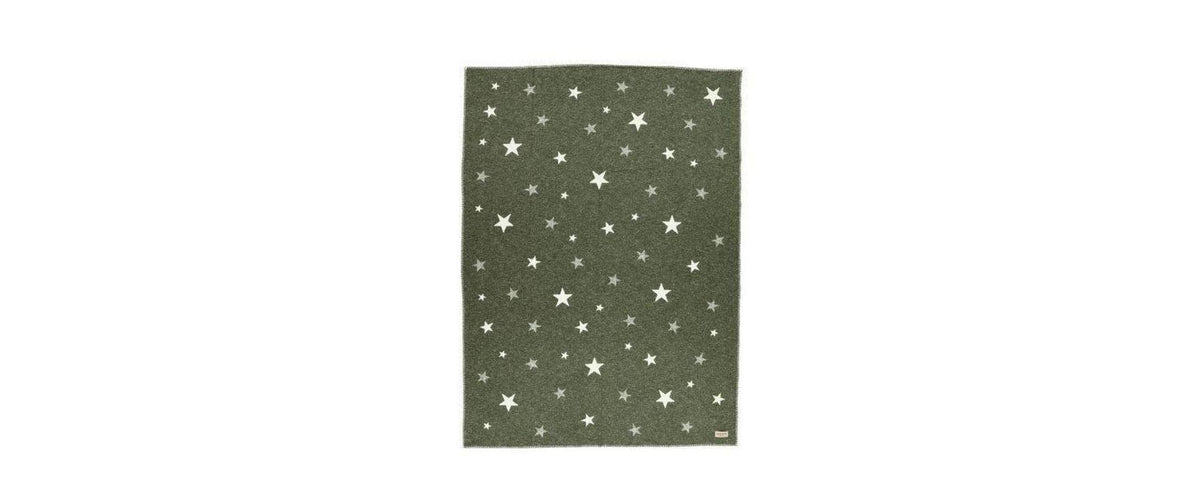 Eskimo Etoile Wohndecke – 70% Baumwolle/30% Polyacryl, Olivgrün – 140 × 200 cm