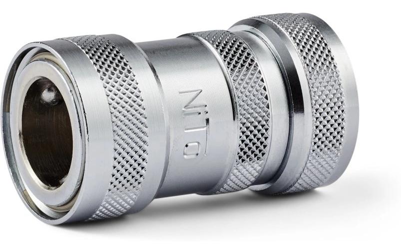 Neomatic Pro Ventilkupplung – 3/4", Ø 16,5 × 45 mm, Messing verchromt, Rückflussverhinderer