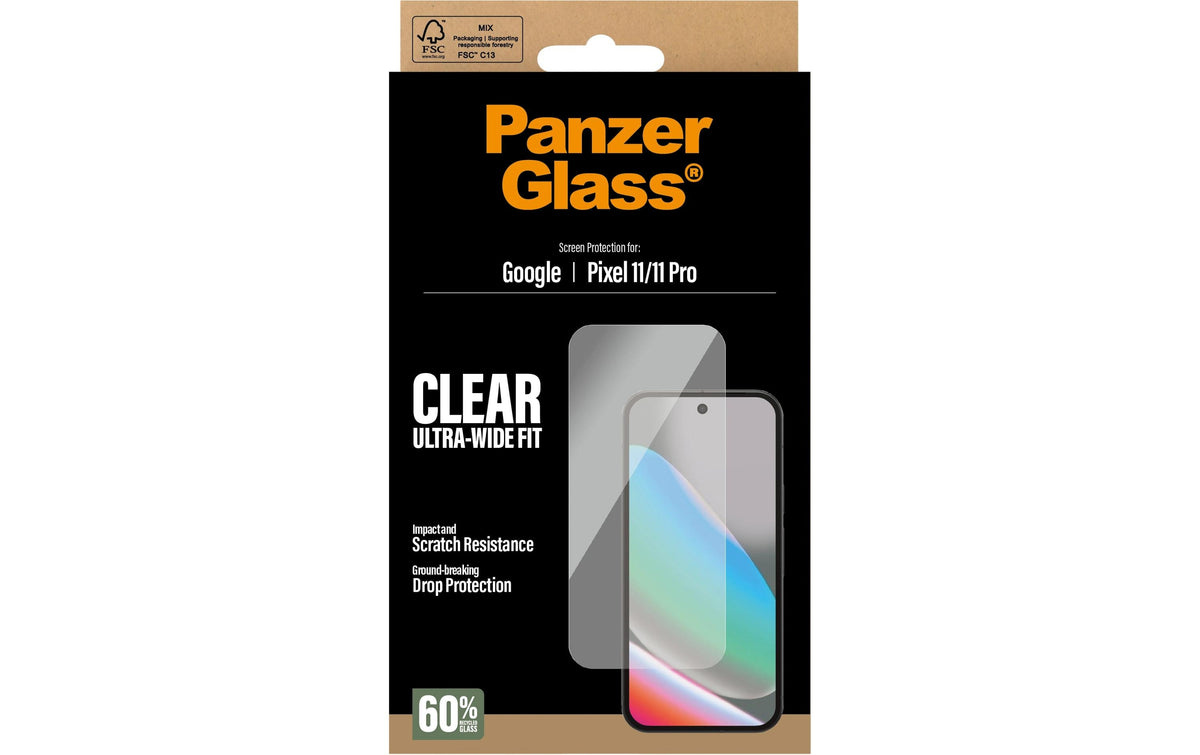 PanzerGlass Displayschutz (Folie), Ultra-Wide Fit – für Pixel 11/Pixel 11 Pro