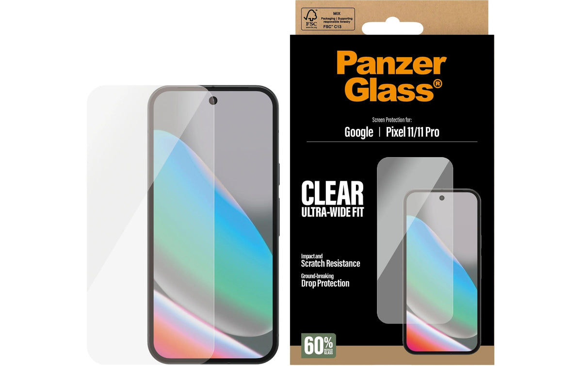 PanzerGlass Displayschutz (Folie), Ultra-Wide Fit – für Pixel 11/Pixel 11 Pro