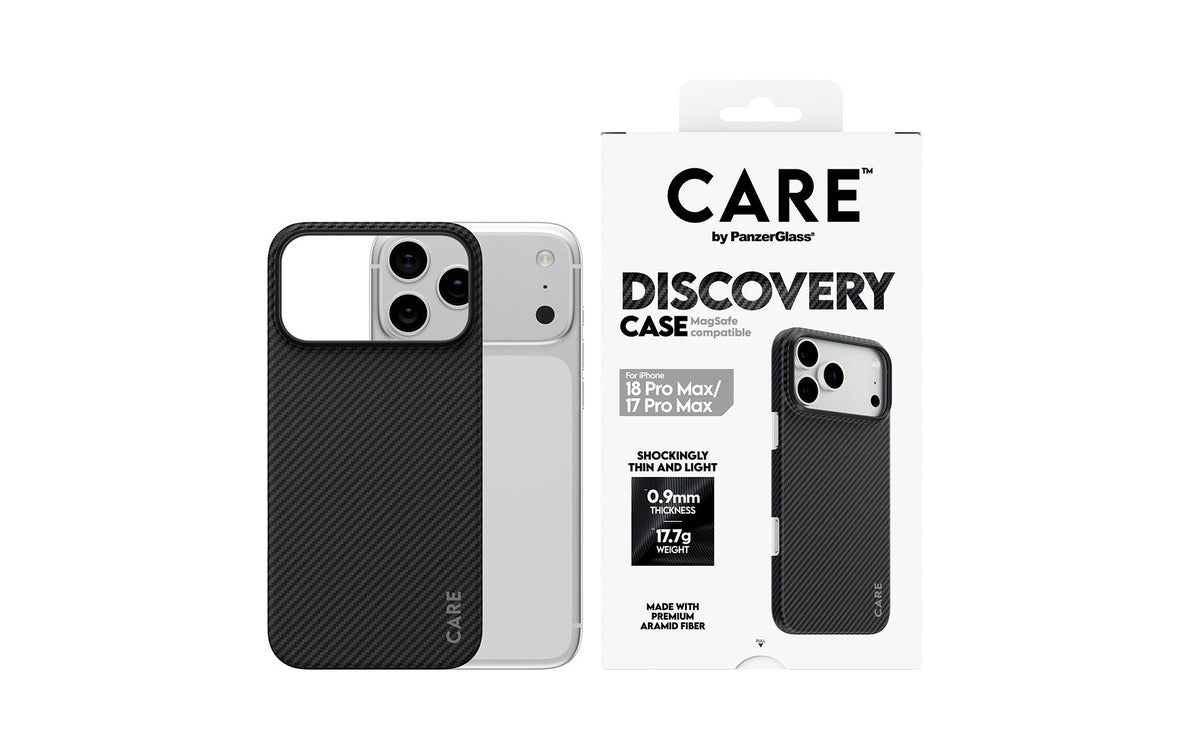 PanzerGlass CARE Discovery Backcover – für Apple iPhone 17 Pro Max/18 Pro Max, MagSafe, Kunststoff, Schwarz/Gr