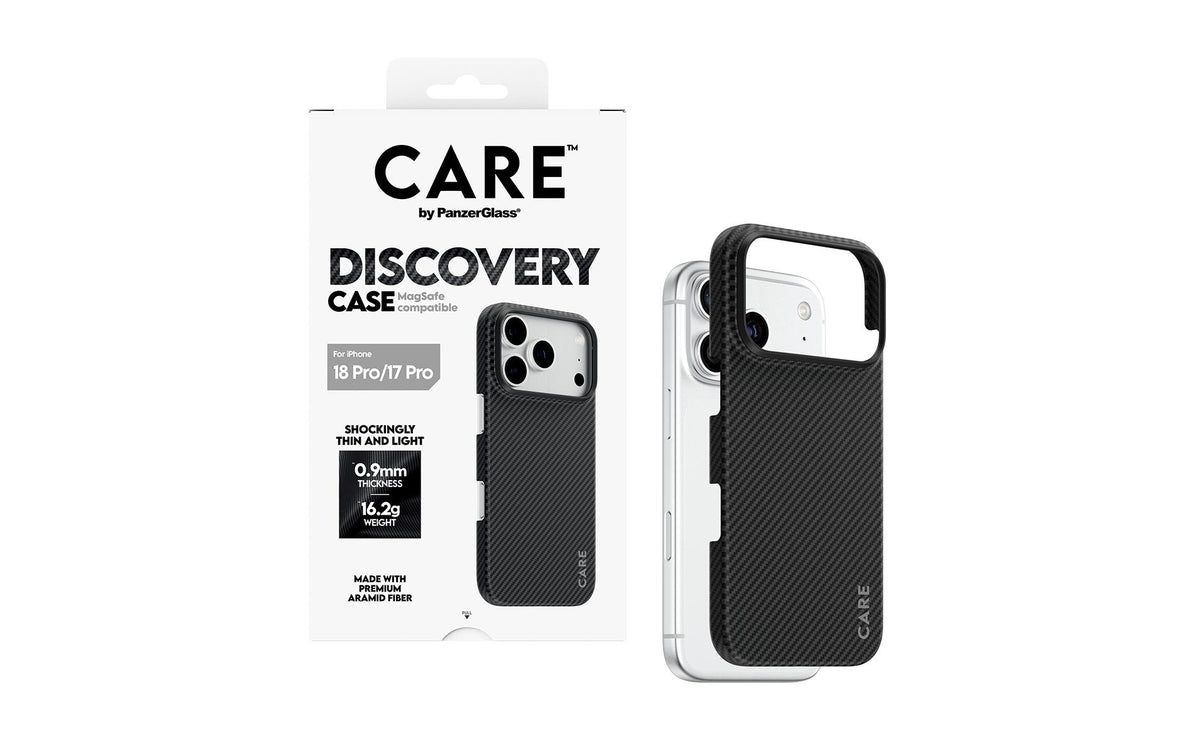 PanzerGlass CARE Discovery Backcover – für Apple iPhone 17 Pro / iPhone 18 Pro, Kunststoff, Schwarz & Grau