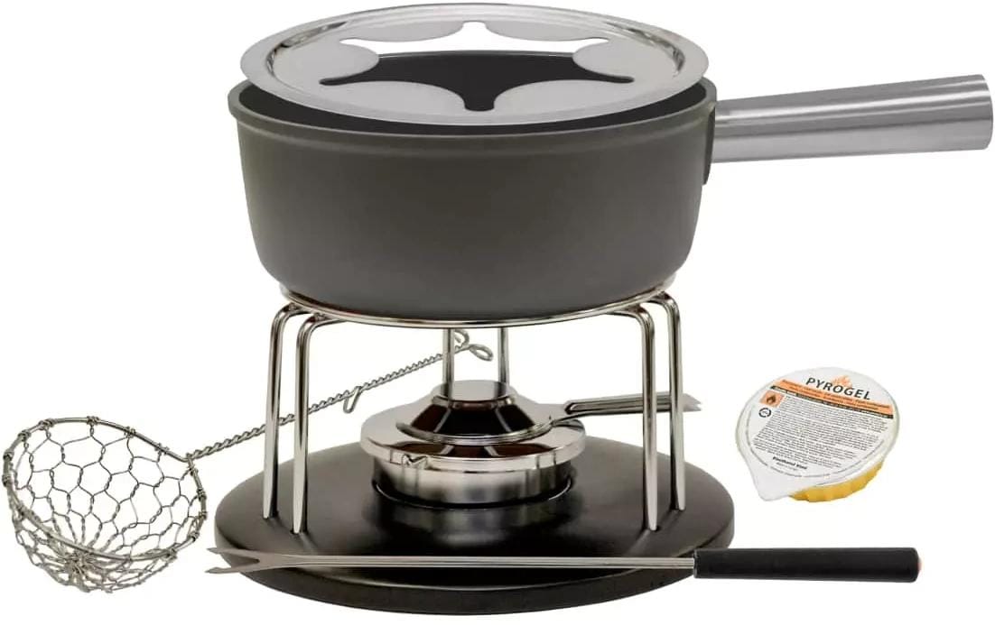 Heidi Cheese Line Fondue-Set – Ø 21 cm, für Fondue Bourguignonne, Fondue Chinoise, Induktion, Gas, Elektro
