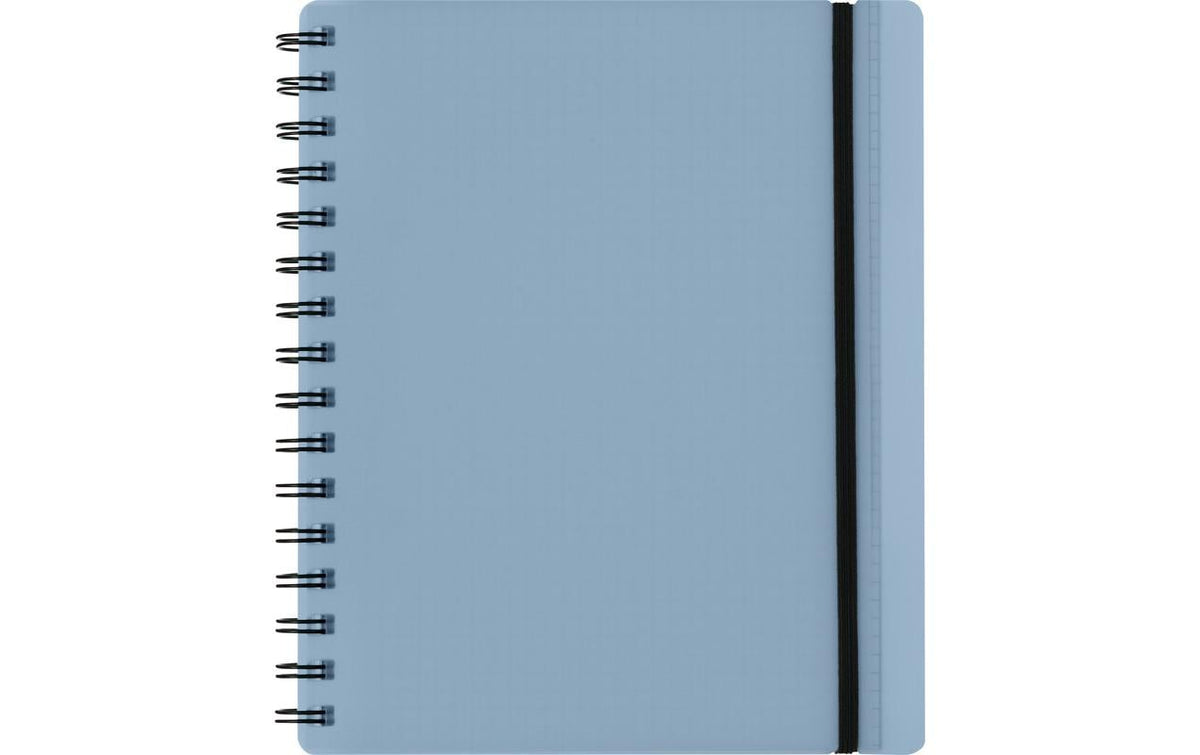 Kolma Collegeblock – A5 – 200 Seiten – 70 g/m² – Spiralbindung, 2-fach gelocht, perforiert, Gummiband – Grau