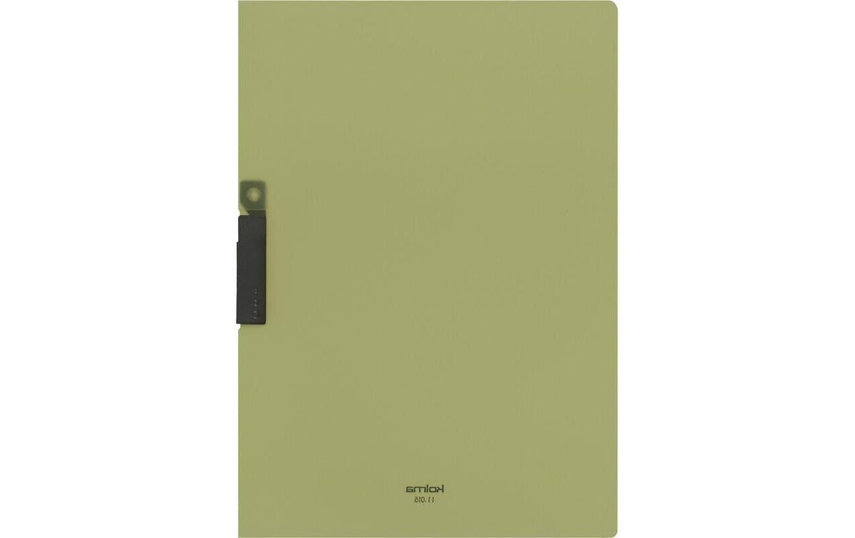 Kolma Klemmhefter für A4, Kunststoff, olivgrün/schwarz – bis 25 Blatt