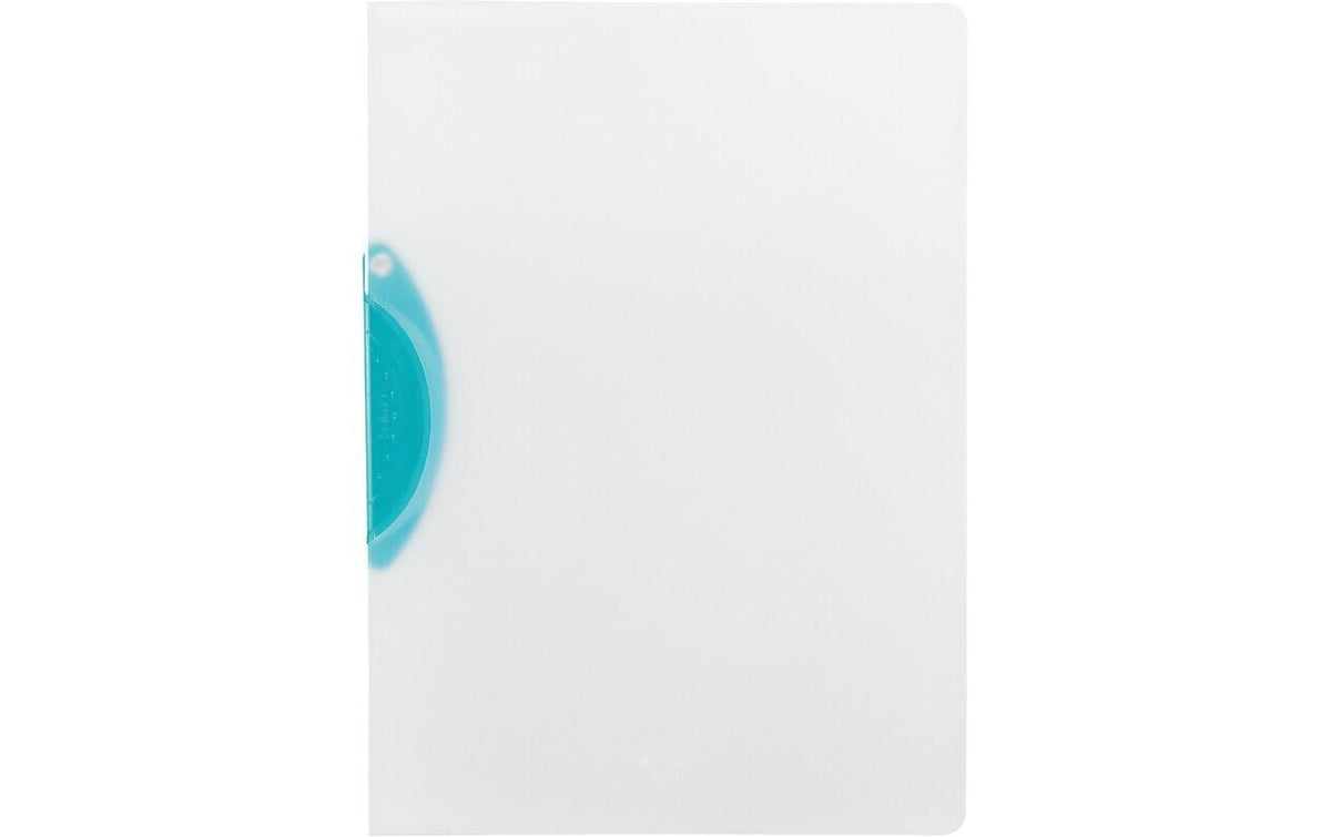 Kolma easy Plus Klemmhefter für A4, Kunststoff, transparent/türkis – bis 30 Blatt – 1 Stk