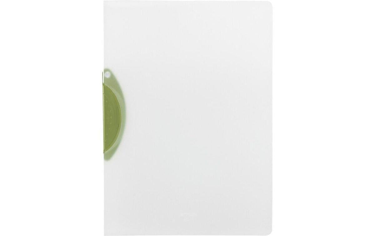 Kolma easy Plus Klemmhefter für A4, Kunststoff, transparent/olivgrün – bis 30 Blatt – 1 Stk