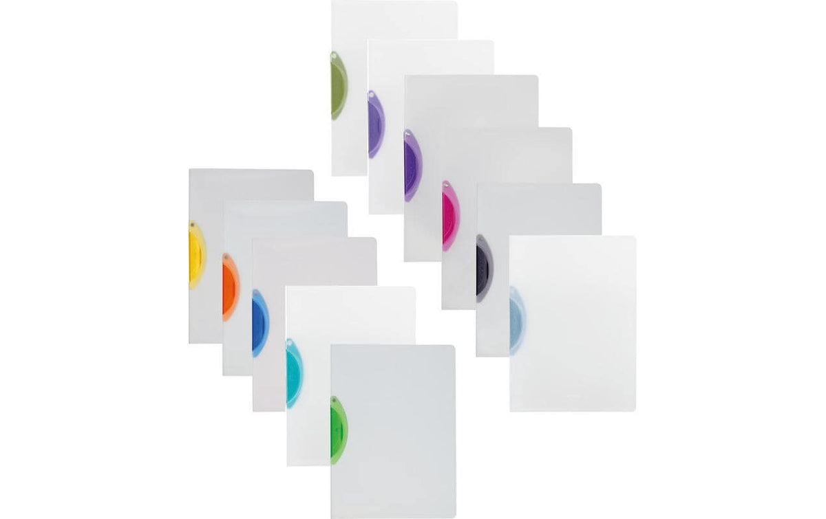 Kolma easy Plus Klemmhefter für A4, Kunststoff, transparent/türkis – bis 30 Blatt – 1 Stk