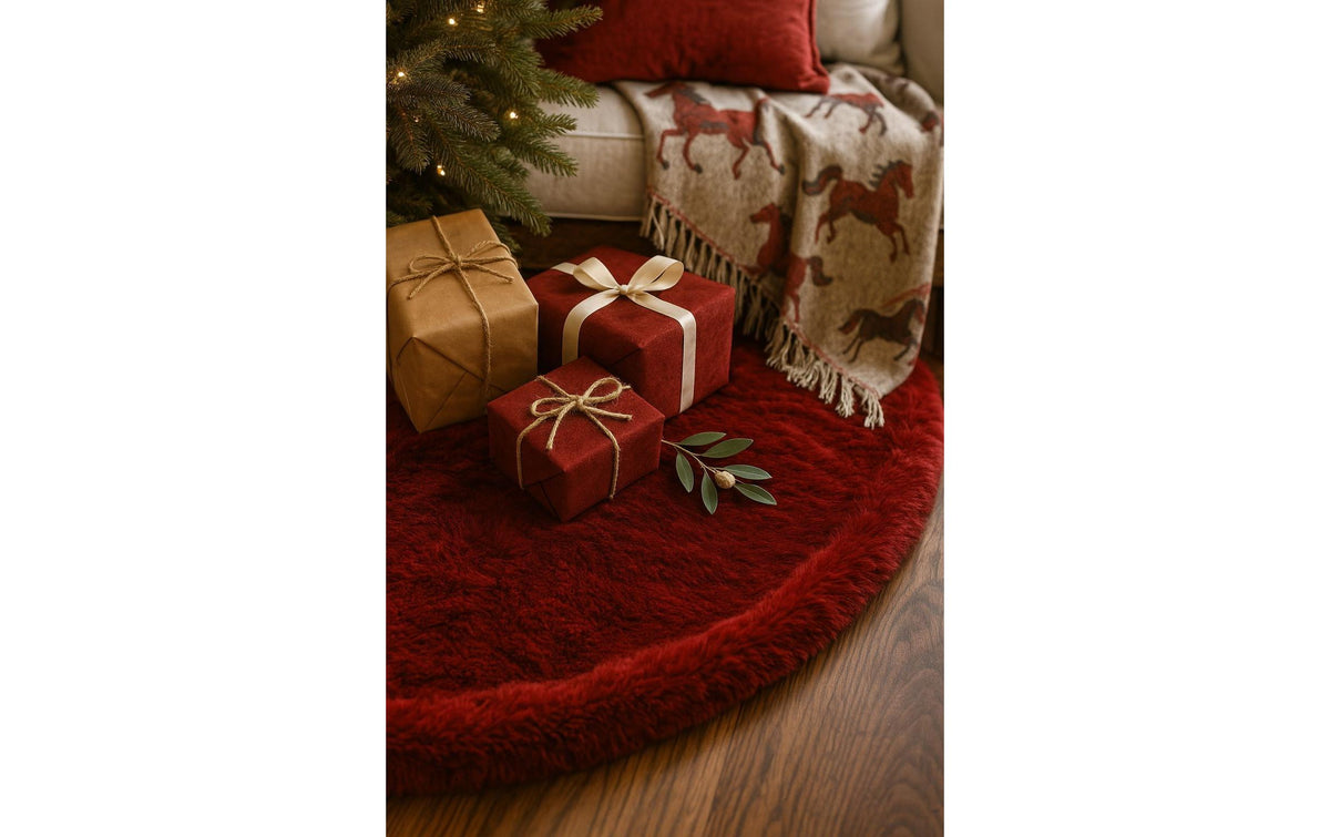 Conceptum Hypnose Weihnachtsteppich – 150 × 150 cm – Polyester, rot