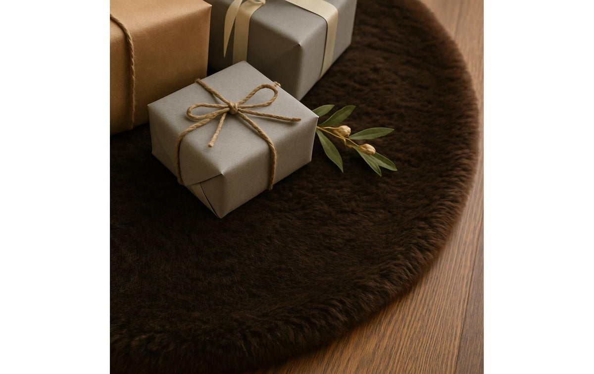 Conceptum Hypnose Weihnachtsteppich – 100 × 100 cm – Polyester, braun