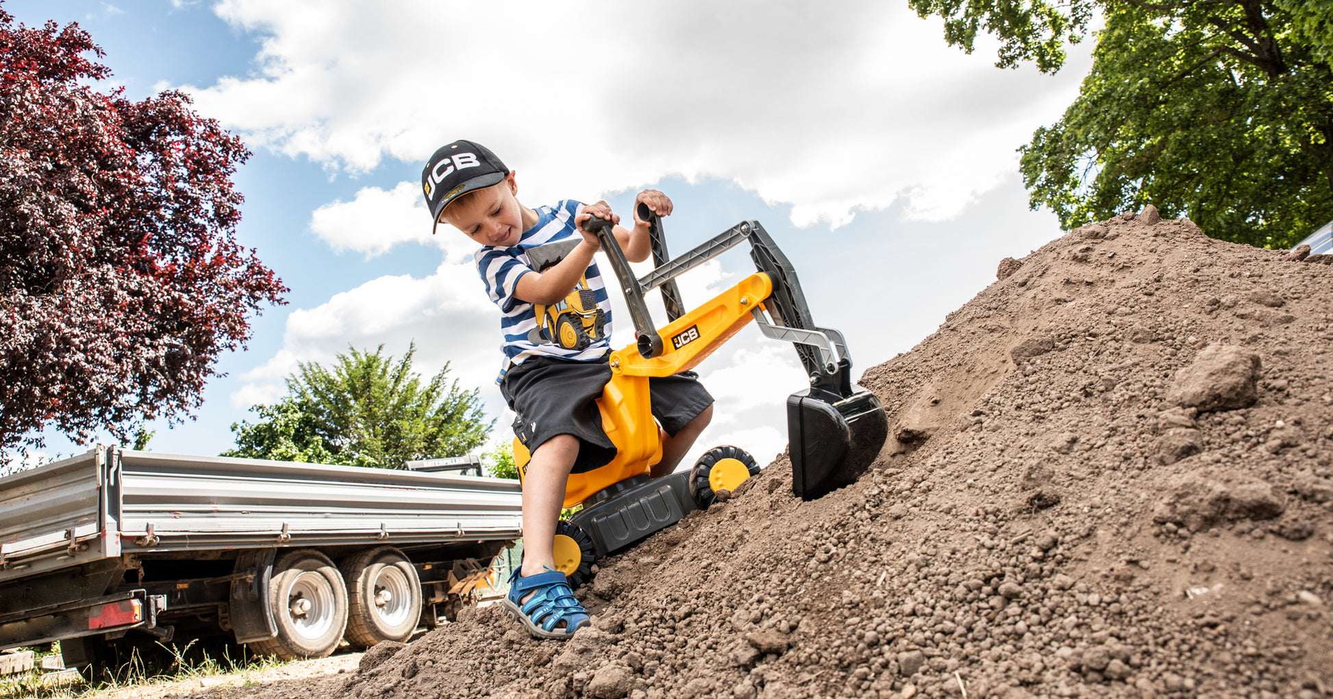 rolly toys rollyDigger – Bagger – Frontlader – 74 × 43 × 102 cm – ab 3 Jahren – Kunststoff – schwarz/gelb