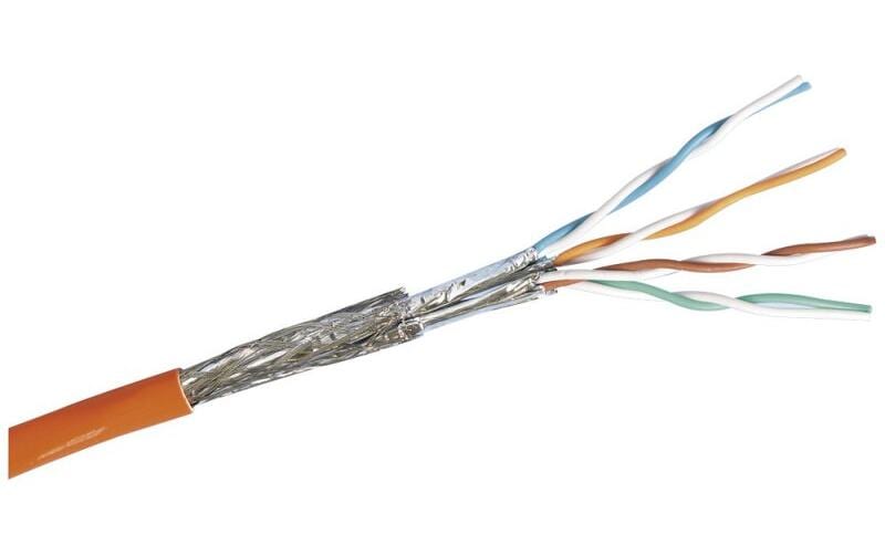 R&m Installationskabel Cat 7 – S/FTP, 100 m, Orange, LSZH
