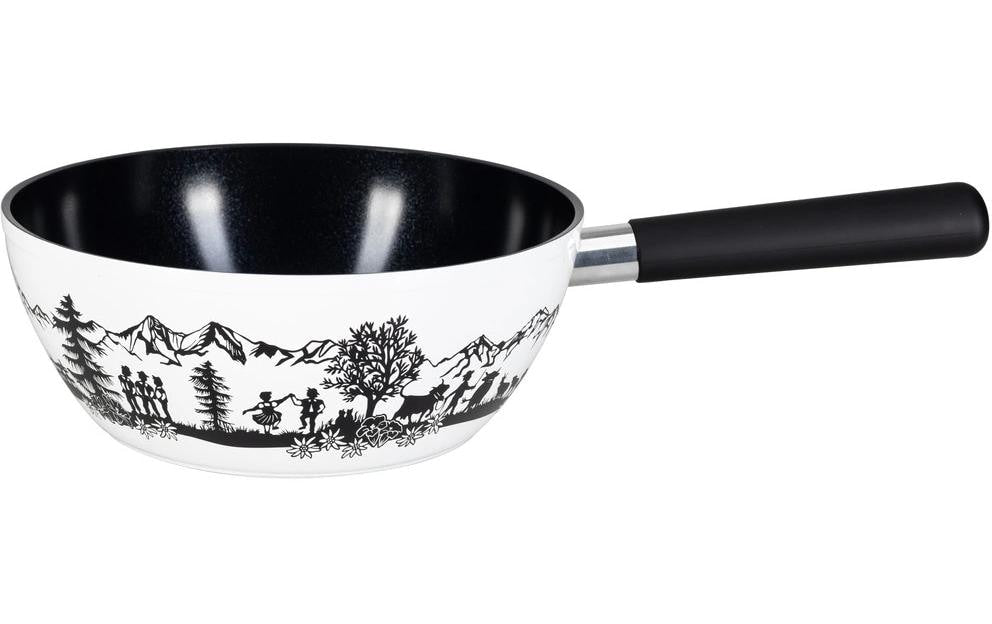 Nouvel Caquelon Alpfest – Ø 22 cm, Aluminium/Keramik, Antihaftbeschichtung, für Käsefondue, Induktion
