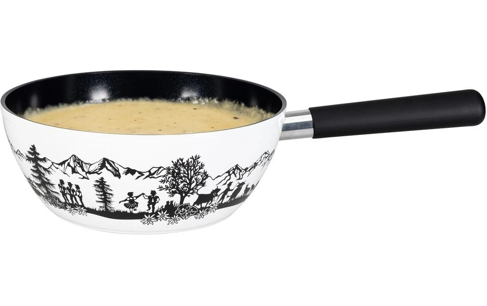 Nouvel Caquelon Alpfest – Ø 22 cm, Aluminium/Keramik, Antihaftbeschichtung, für Käsefondue, Induktion