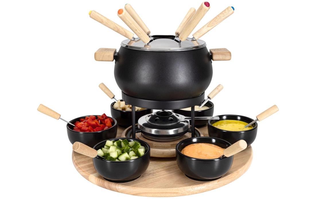 Nouvel Fondue-Set – Ø 17 cm, für Fondue Bourguignonne, Fondue Chinoise, Induktion, 21 Personen