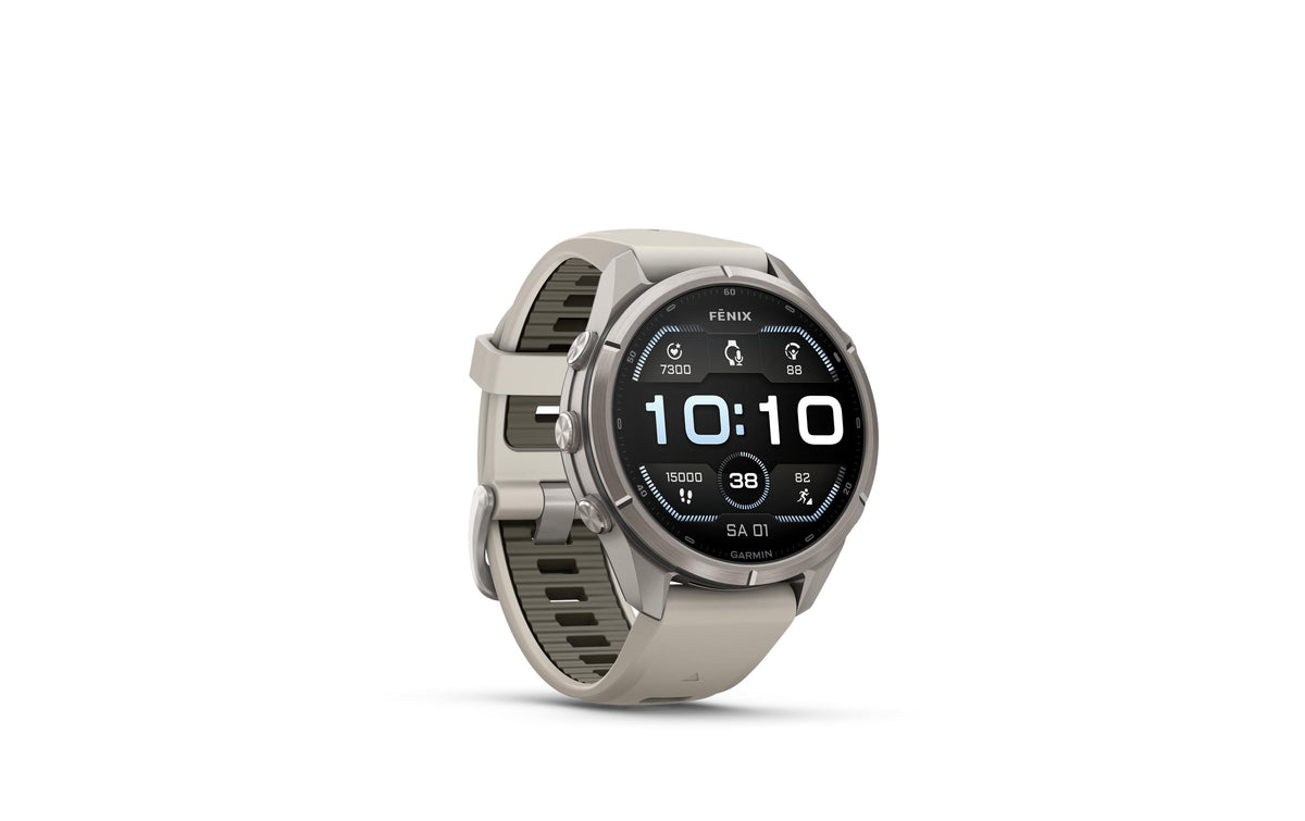 Garmin fēnix 9 Pro 43 mm GPS – Titan Nebelgrau, 100 m, für Android, iOS