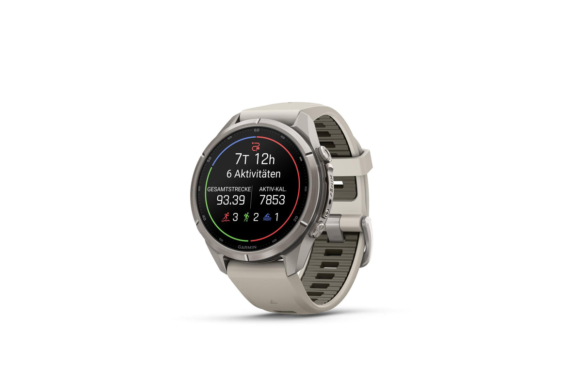 Garmin fēnix 9 Pro 43 mm GPS – Titan Nebelgrau, 100 m, für Android, iOS