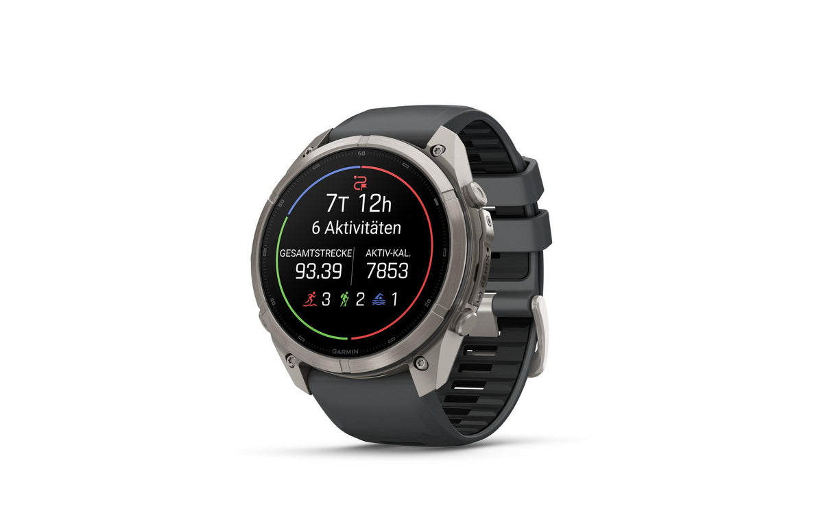 Garmin fēnix 9 Pro 47 mm GPS – Titan Grau, Silikon, Graphit, 100 m, für Android, iOS