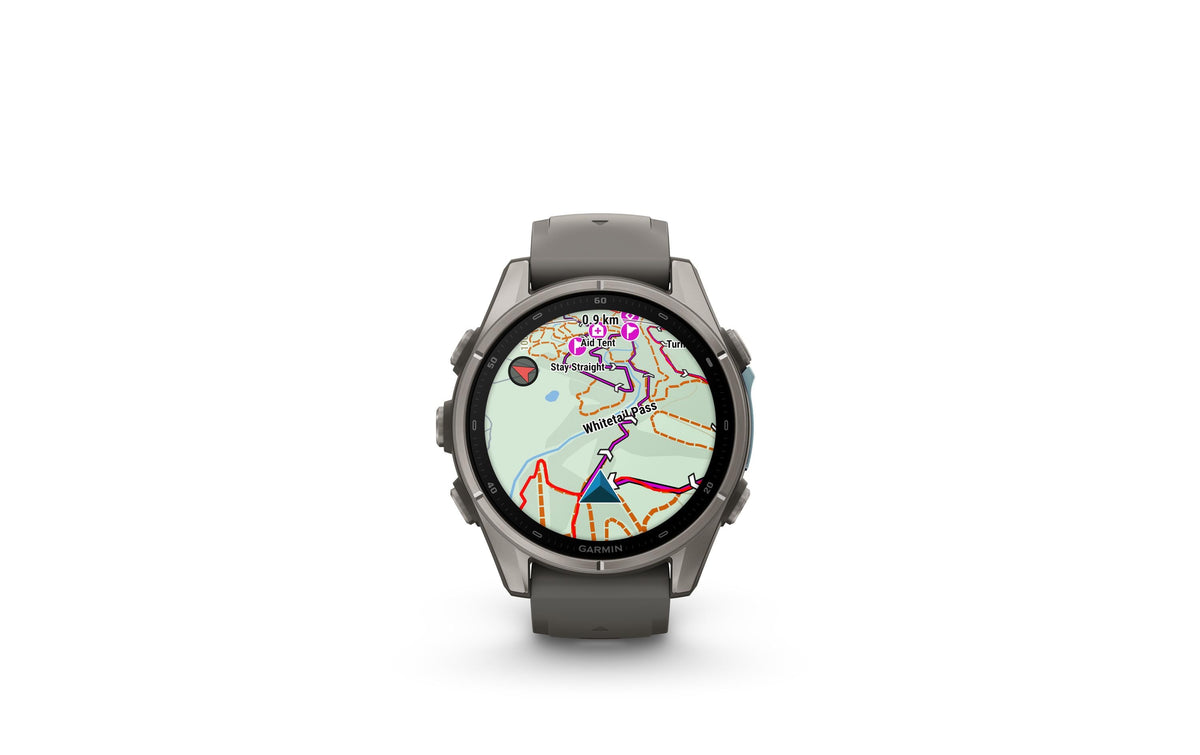 Garmin fēnix 9 43 mm GPS – Titan, Sportarmband, Grau, 100 m, für iPhone