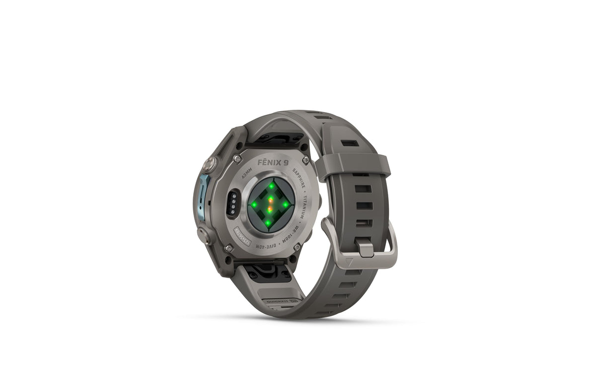 Garmin fēnix 9 43 mm GPS – Titan, Sportarmband, Grau, 100 m, für iPhone