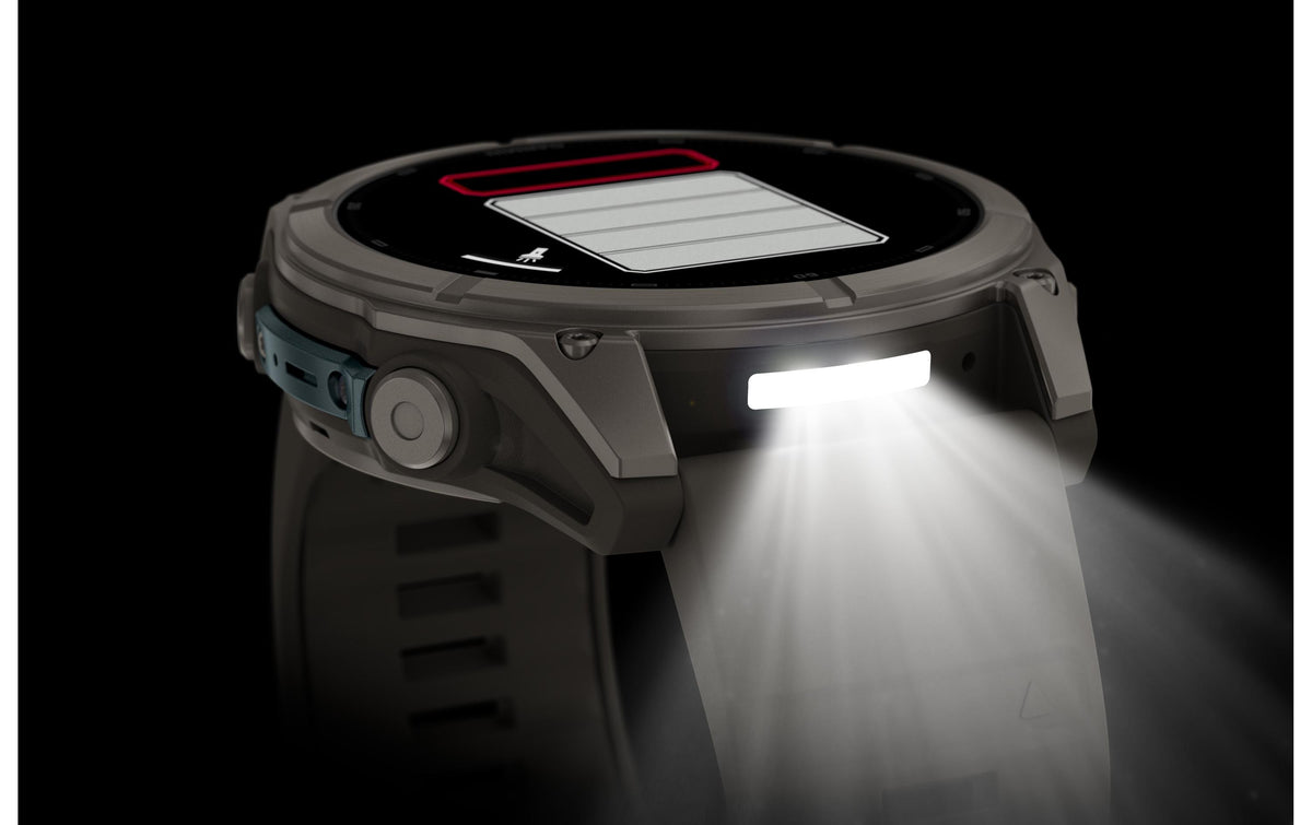 Garmin Fenix 9 51 mm GPS – Titan Steingrau, Silikonband Grau, 100 m, für Android, iPhone