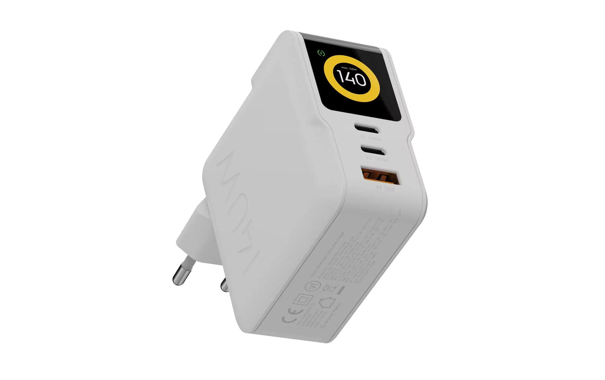 Xtorm NextGen XECNG1400 USB-Ladegerät 140 W – USB-C×2, USB-A×1 – PD, QC 3.0, GaN – Weiss