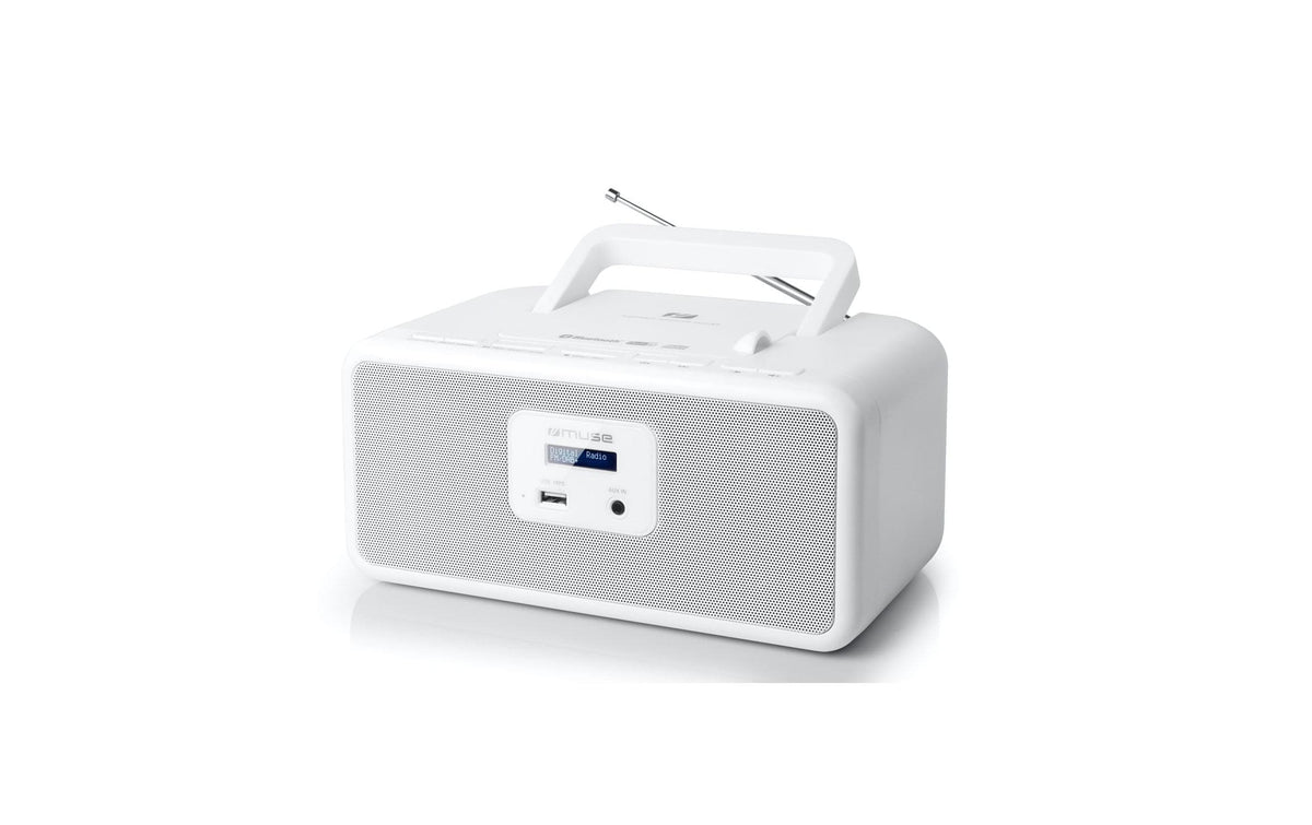 Muse M-32 DBW – Tragbares DAB+ Radio, CD-Player, Bluetooth, USB, Line-in – Weiss