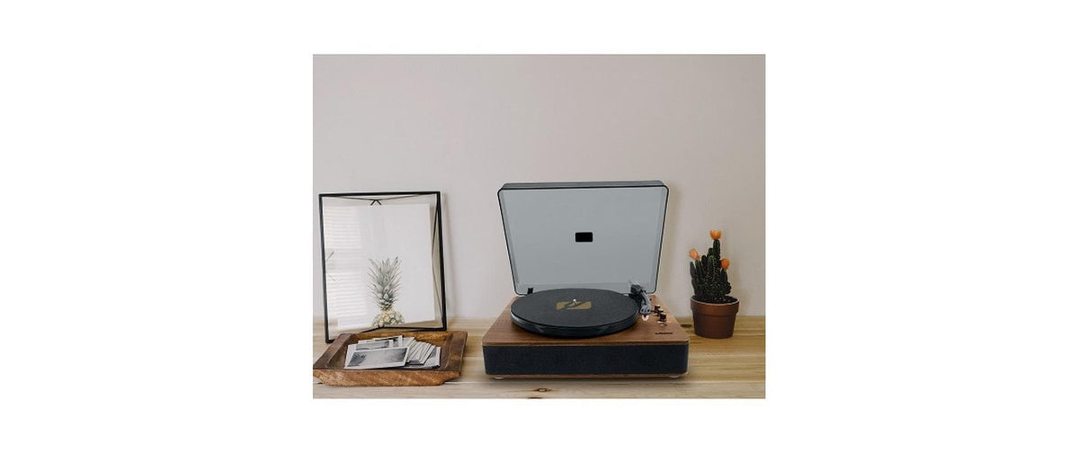 Muse MT-106 BT – Plattenspieler (Riemenantrieb, automatisch), Phono-Vorverstärker, 33⅓/45/78 U/min – Braun/Schwarz
