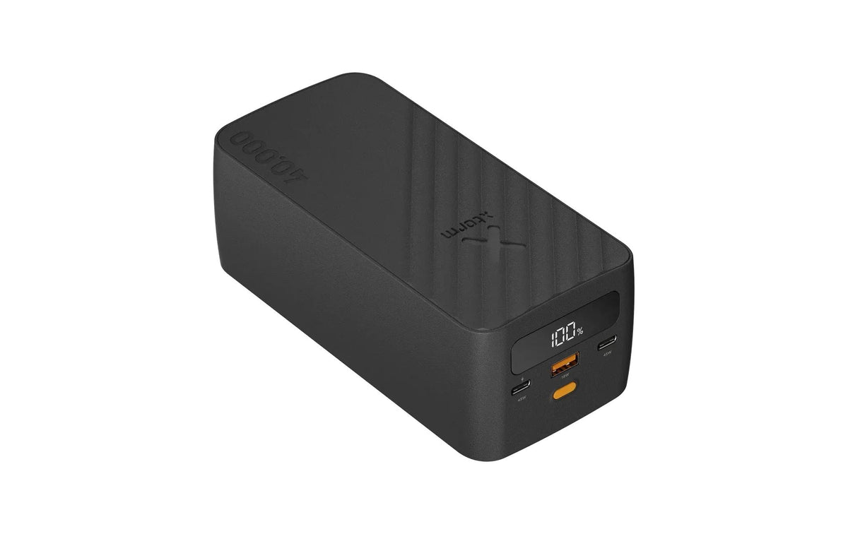Xtorm Go2 Powerbank 40'000 mAh – 45 W PD, 2× USB-C, 1× USB-A, schwarz