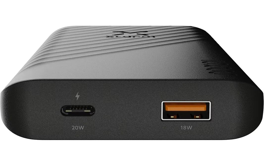 Xtorm Go2 Powerbank 10'000 mAh – 20 W PD, 1× USB-C, 1× USB-A, schwarz, für Samsung, iPhone