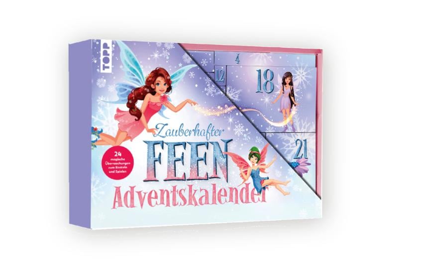 TOPP Verlag Frechverlag – Feen Adventskalender – DIY-Kalender – 38,5 × 26,5 cm – ab 7 Jahren