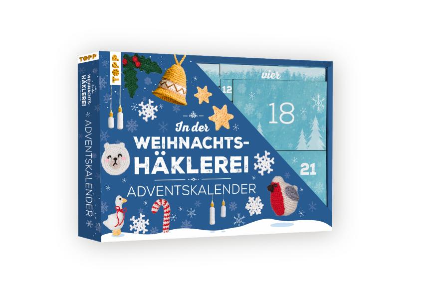 TOPP Verlag Frechverlag Weihnachtshäklerei – Adventskalender (DIY) – mehrfarbig, inkl. Anleitung (48 Seiten) – ab 16 Jahren