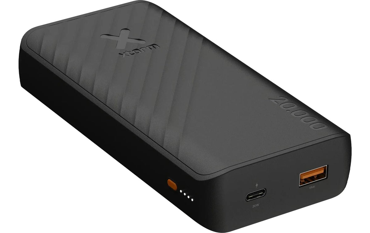 Xtorm Go2 Powerbank 20'000 mAh – 20 W PD, 1× USB-C, 1× USB-A, schwarz/anthrazit