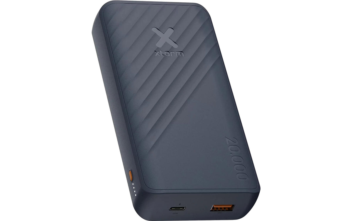 Xtorm Go2 Powerbank 20'000 mAh – 20 W PD, 1× USB-C, 1× USB-A, blau, für Samsung & iPhone