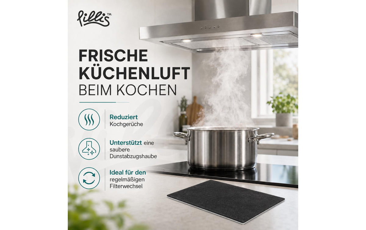 Pillis Aktivkohlefilter, Filtermatte, zuschneidbar – für Dunstabzugshauben