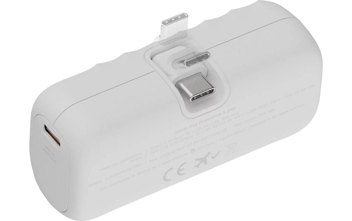 Xtorm Go2 Powerbank 5'000 mAh – 20 W PD, 1× USB-C, weiss