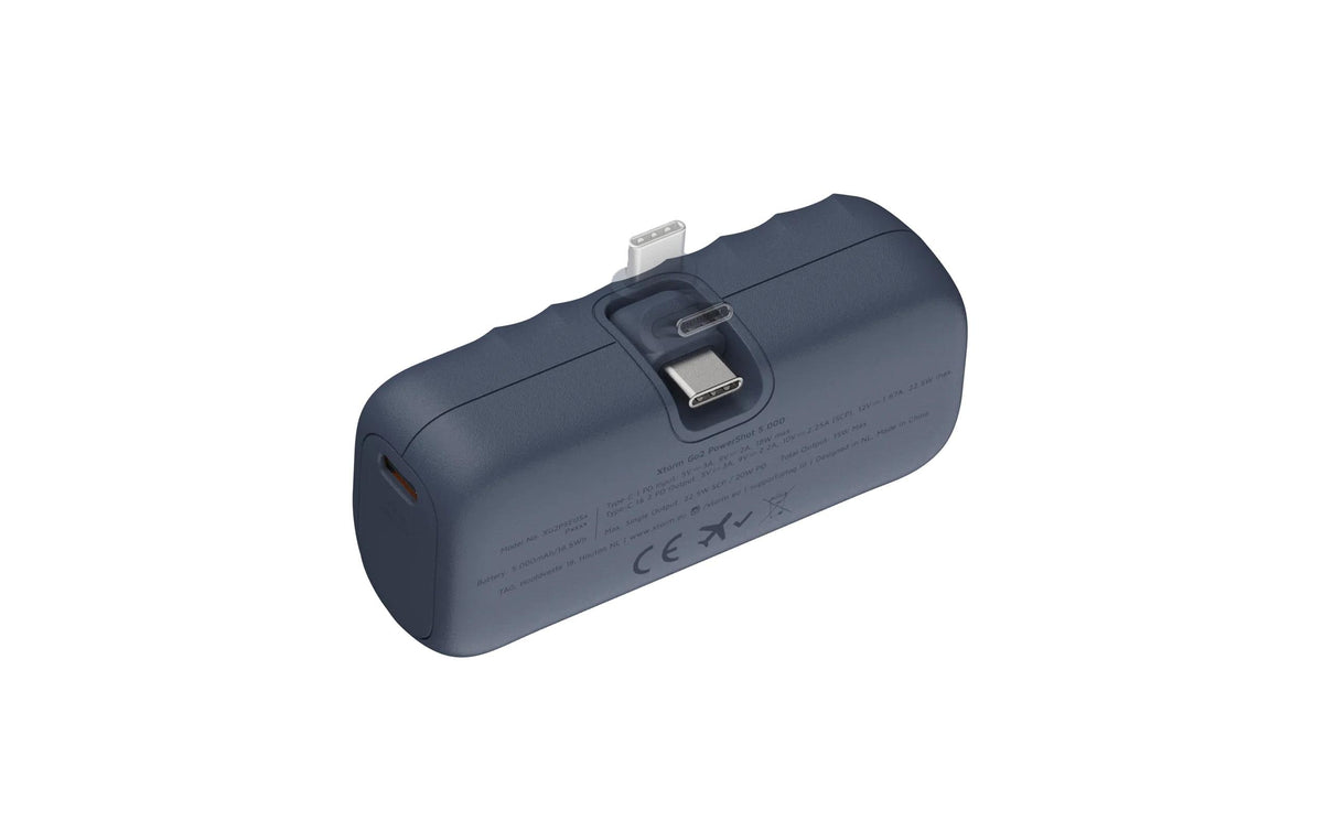 Xtorm Go2 Powerbank 5'000 mAh – 20 W PD, 1× USB-C, blau