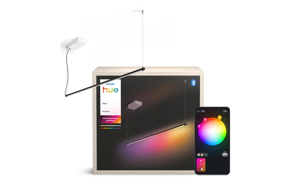 Philips by Signify Philips Hue Pendelleuchte Gradient Signe – 2850 lm, 25 W, RGB, 1000–20000 K, schwarz